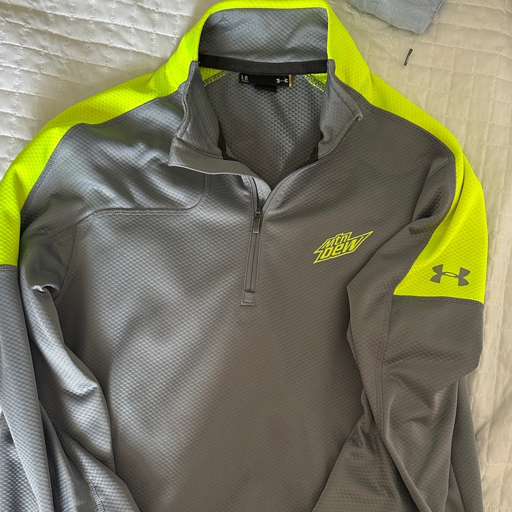 Under Armour Men's Jacket in Gray and Bright Yellow Mountain Dew